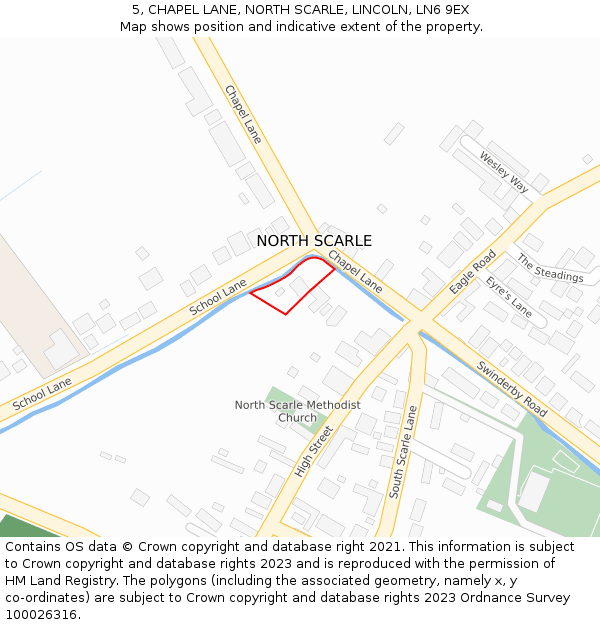 5, CHAPEL LANE, NORTH SCARLE, LINCOLN, LN6 9EX: Location map and indicative extent of plot