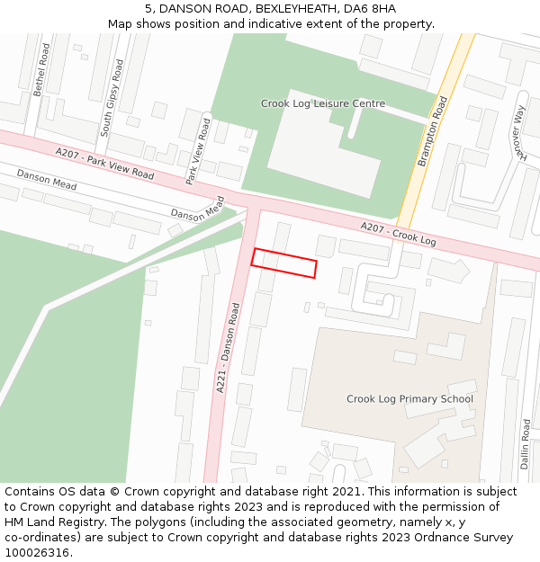 5, DANSON ROAD, BEXLEYHEATH, DA6 8HA: Location map and indicative extent of plot