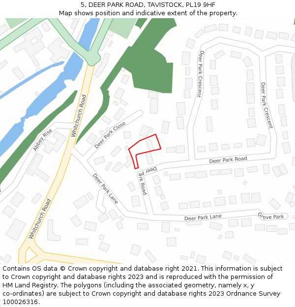 5, DEER PARK ROAD, TAVISTOCK, PL19 9HF: Location map and indicative extent of plot