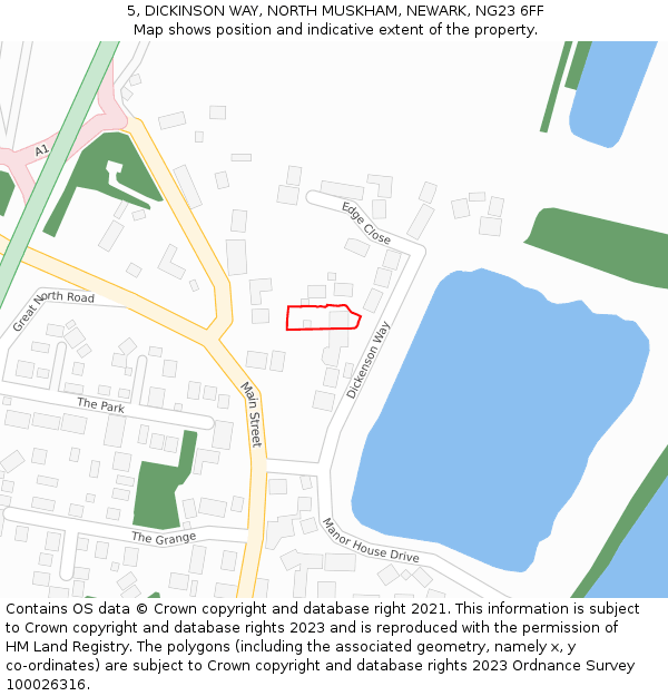 5, DICKINSON WAY, NORTH MUSKHAM, NEWARK, NG23 6FF: Location map and indicative extent of plot