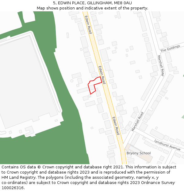 5, EDWIN PLACE, GILLINGHAM, ME8 0AU: Location map and indicative extent of plot
