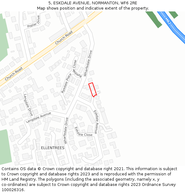 5, ESKDALE AVENUE, NORMANTON, WF6 2RE: Location map and indicative extent of plot