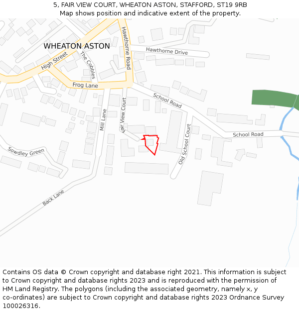 5, FAIR VIEW COURT, WHEATON ASTON, STAFFORD, ST19 9RB: Location map and indicative extent of plot