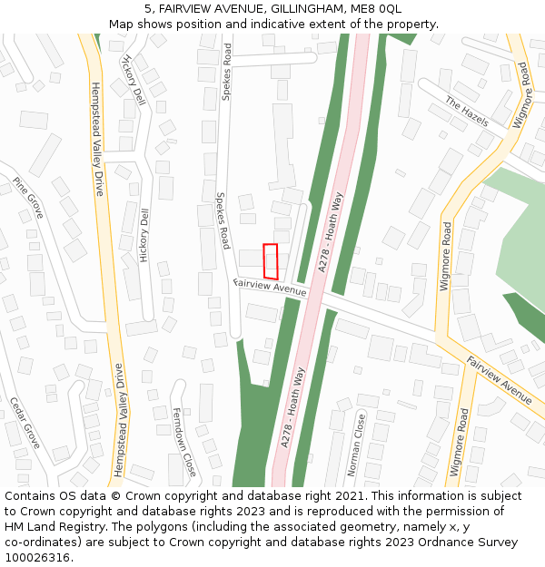 5, FAIRVIEW AVENUE, GILLINGHAM, ME8 0QL: Location map and indicative extent of plot