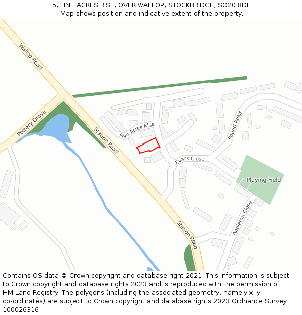 5, FINE ACRES RISE, OVER WALLOP, STOCKBRIDGE, SO20 8DL: Location map and indicative extent of plot