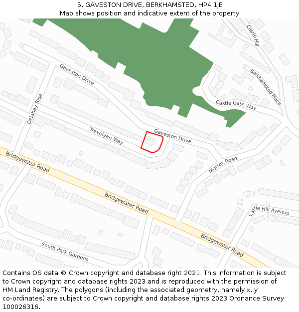 5, GAVESTON DRIVE, BERKHAMSTED, HP4 1JE: Location map and indicative extent of plot