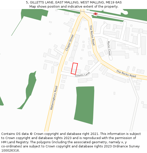 5, GILLETTS LANE, EAST MALLING, WEST MALLING, ME19 6AS: Location map and indicative extent of plot