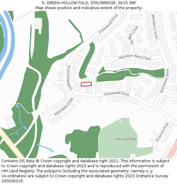 5, GREEN HOLLOW FOLD, STALYBRIDGE, SK15 3RP: Location map and indicative extent of plot