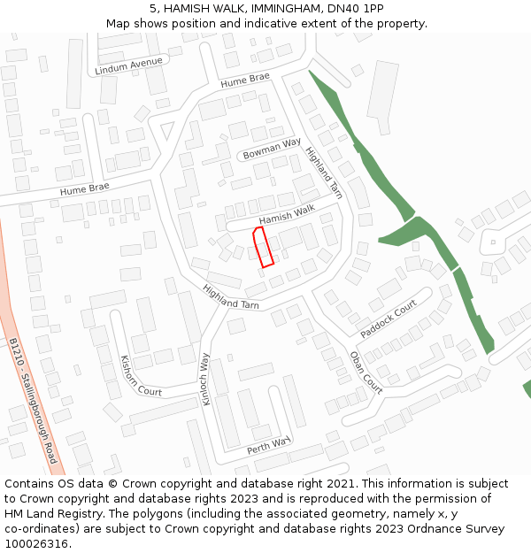 5, HAMISH WALK, IMMINGHAM, DN40 1PP: Location map and indicative extent of plot