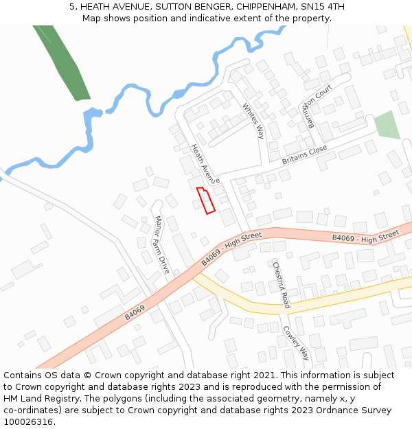 5, HEATH AVENUE, SUTTON BENGER, CHIPPENHAM, SN15 4TH: Location map and indicative extent of plot