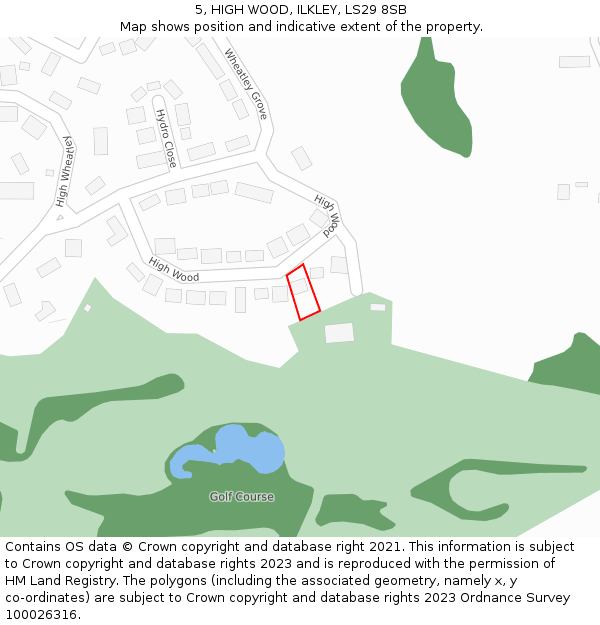 5, HIGH WOOD, ILKLEY, LS29 8SB: Location map and indicative extent of plot