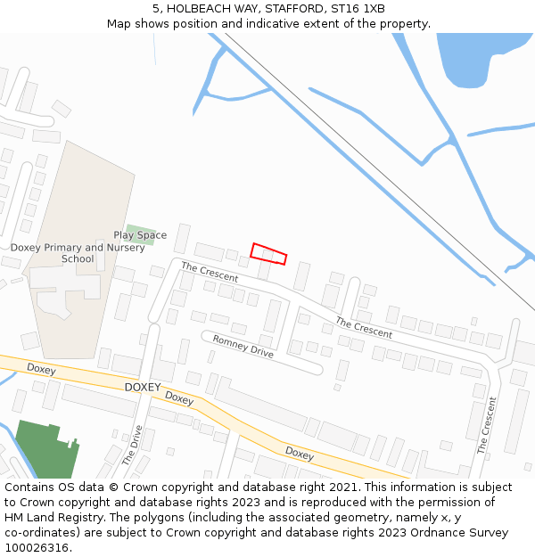 5, HOLBEACH WAY, STAFFORD, ST16 1XB: Location map and indicative extent of plot