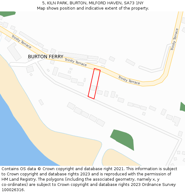 5, KILN PARK, BURTON, MILFORD HAVEN, SA73 1NY: Location map and indicative extent of plot