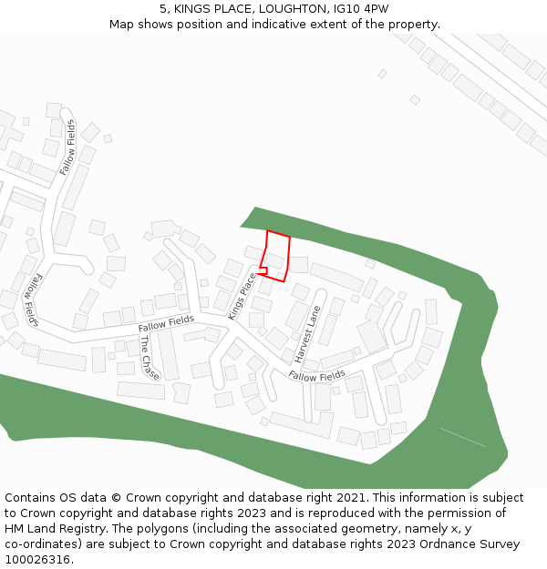 5, KINGS PLACE, LOUGHTON, IG10 4PW: Location map and indicative extent of plot
