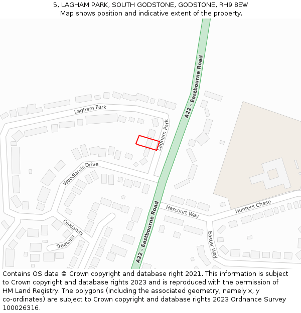 5, LAGHAM PARK, SOUTH GODSTONE, GODSTONE, RH9 8EW: Location map and indicative extent of plot