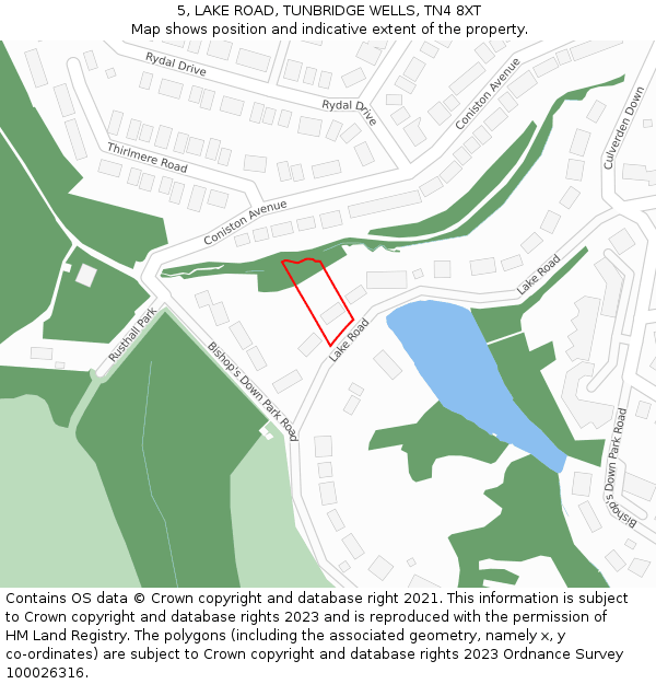 5, LAKE ROAD, TUNBRIDGE WELLS, TN4 8XT: Location map and indicative extent of plot