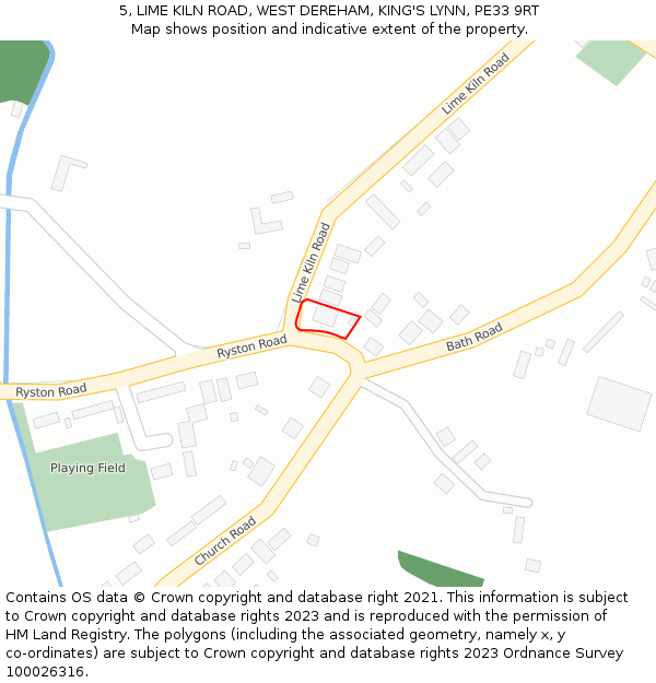 5, LIME KILN ROAD, WEST DEREHAM, KING'S LYNN, PE33 9RT: Location map and indicative extent of plot