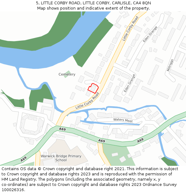 5, LITTLE CORBY ROAD, LITTLE CORBY, CARLISLE, CA4 8QN: Location map and indicative extent of plot