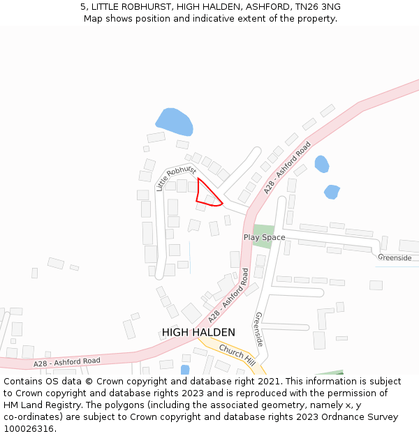 5, LITTLE ROBHURST, HIGH HALDEN, ASHFORD, TN26 3NG: Location map and indicative extent of plot