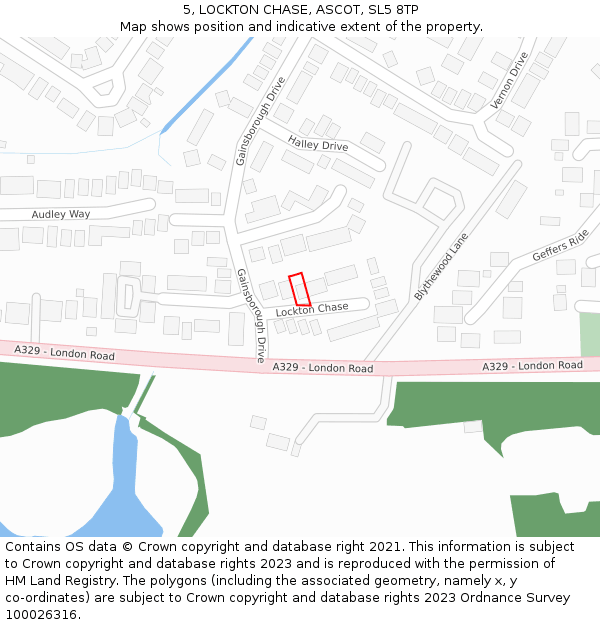 5, LOCKTON CHASE, ASCOT, SL5 8TP: Location map and indicative extent of plot