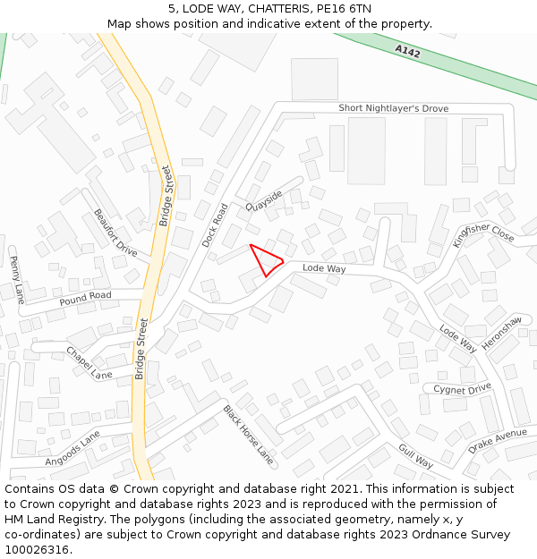 5, LODE WAY, CHATTERIS, PE16 6TN: Location map and indicative extent of plot