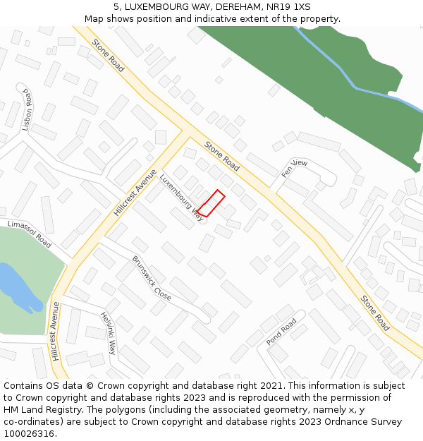 5, LUXEMBOURG WAY, DEREHAM, NR19 1XS: Location map and indicative extent of plot