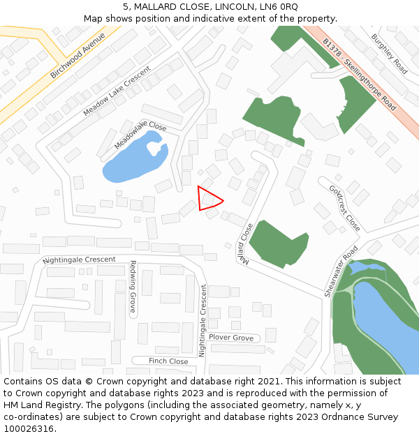 5, MALLARD CLOSE, LINCOLN, LN6 0RQ: Location map and indicative extent of plot
