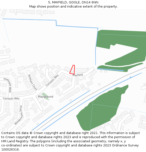 5, MAYFIELD, GOOLE, DN14 6NN: Location map and indicative extent of plot