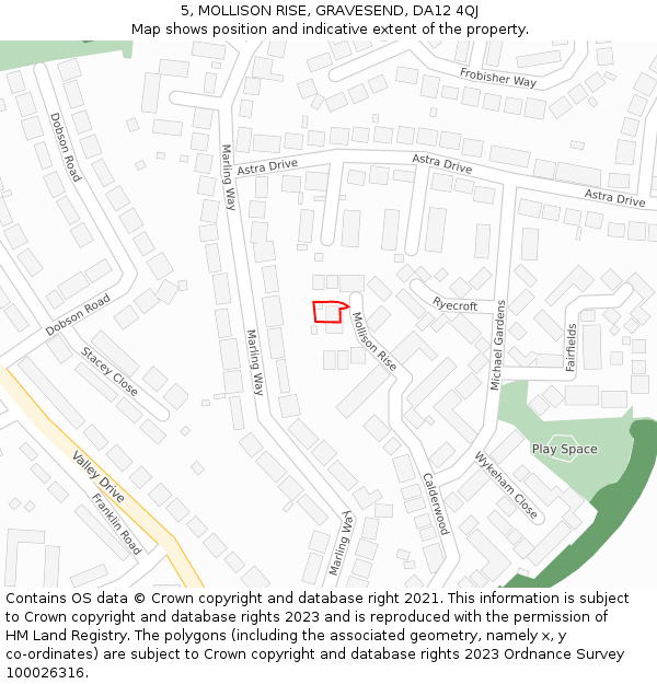 5, MOLLISON RISE, GRAVESEND, DA12 4QJ: Location map and indicative extent of plot