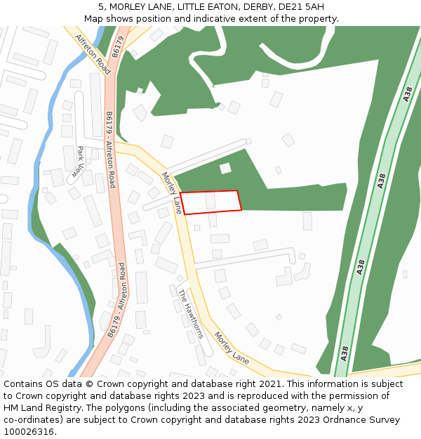 5, MORLEY LANE, LITTLE EATON, DERBY, DE21 5AH: Location map and indicative extent of plot