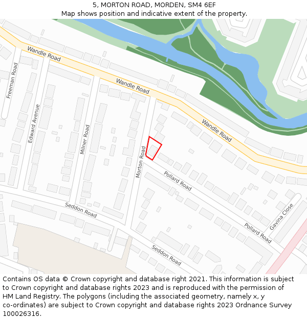 5, MORTON ROAD, MORDEN, SM4 6EF: Location map and indicative extent of plot