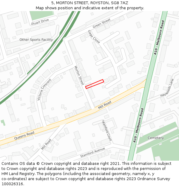 5, MORTON STREET, ROYSTON, SG8 7AZ: Location map and indicative extent of plot