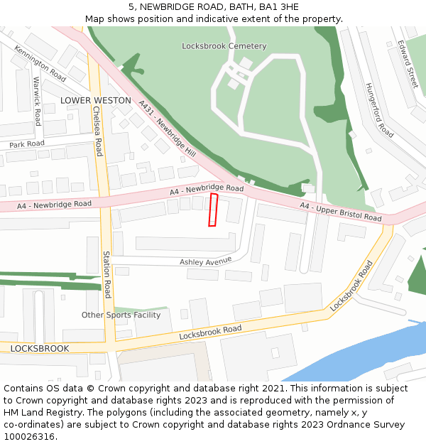 5, NEWBRIDGE ROAD, BATH, BA1 3HE: Location map and indicative extent of plot