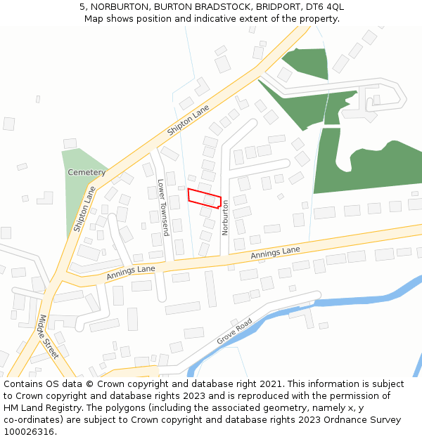 5, NORBURTON, BURTON BRADSTOCK, BRIDPORT, DT6 4QL: Location map and indicative extent of plot