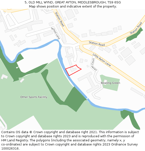 5, OLD MILL WYND, GREAT AYTON, MIDDLESBROUGH, TS9 6SG: Location map and indicative extent of plot