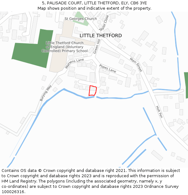 5, PALISADE COURT, LITTLE THETFORD, ELY, CB6 3YE: Location map and indicative extent of plot