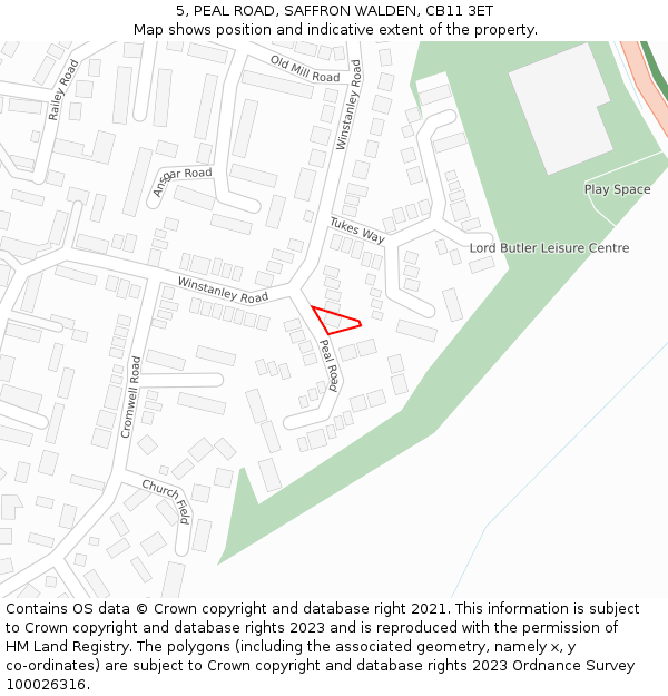 5, PEAL ROAD, SAFFRON WALDEN, CB11 3ET: Location map and indicative extent of plot