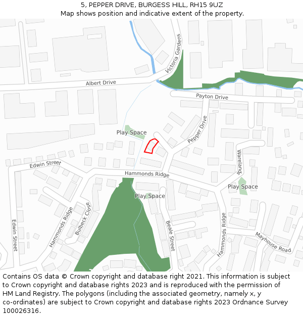 5, PEPPER DRIVE, BURGESS HILL, RH15 9UZ: Location map and indicative extent of plot