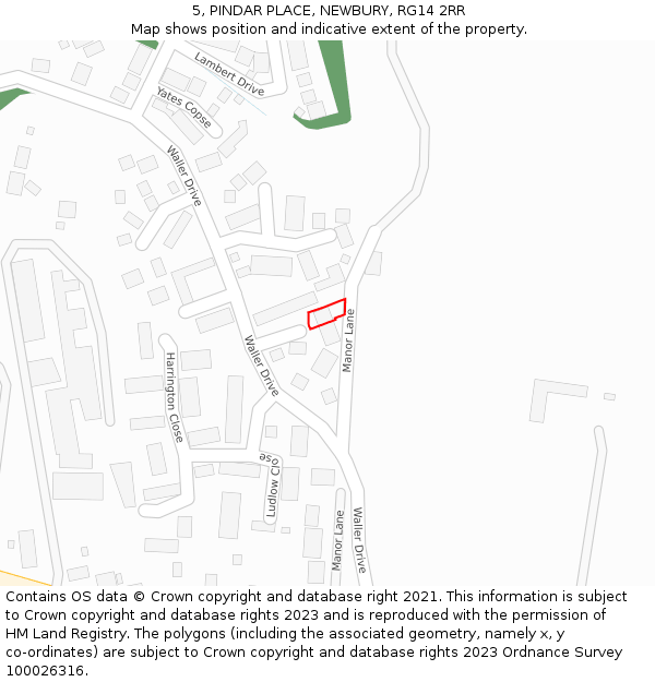 5, PINDAR PLACE, NEWBURY, RG14 2RR: Location map and indicative extent of plot