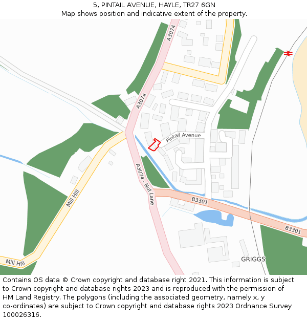 5, PINTAIL AVENUE, HAYLE, TR27 6GN: Location map and indicative extent of plot