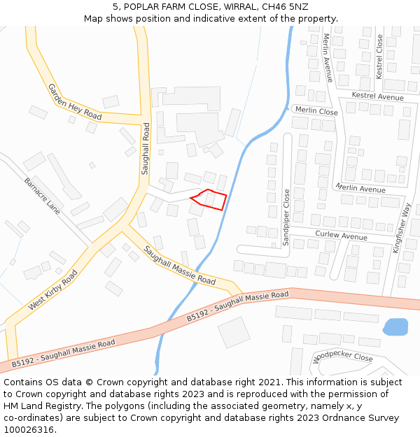 5, POPLAR FARM CLOSE, WIRRAL, CH46 5NZ: Location map and indicative extent of plot