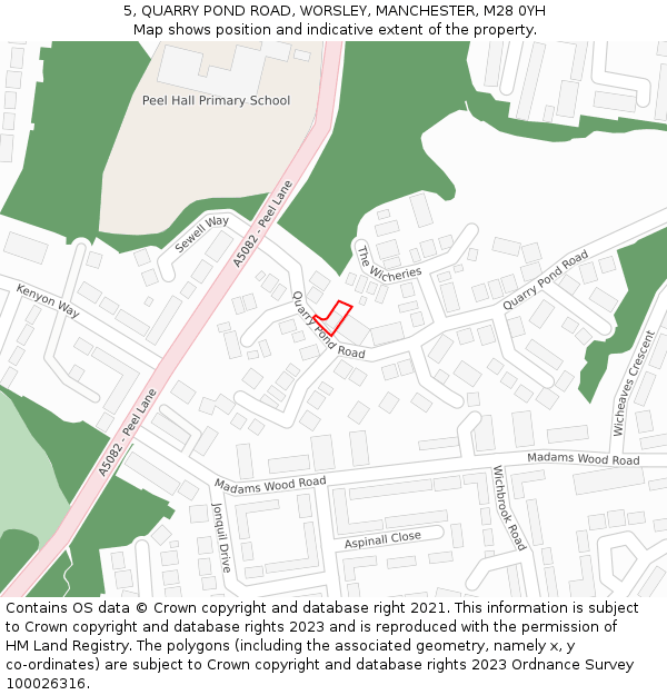 5, QUARRY POND ROAD, WORSLEY, MANCHESTER, M28 0YH: Location map and indicative extent of plot