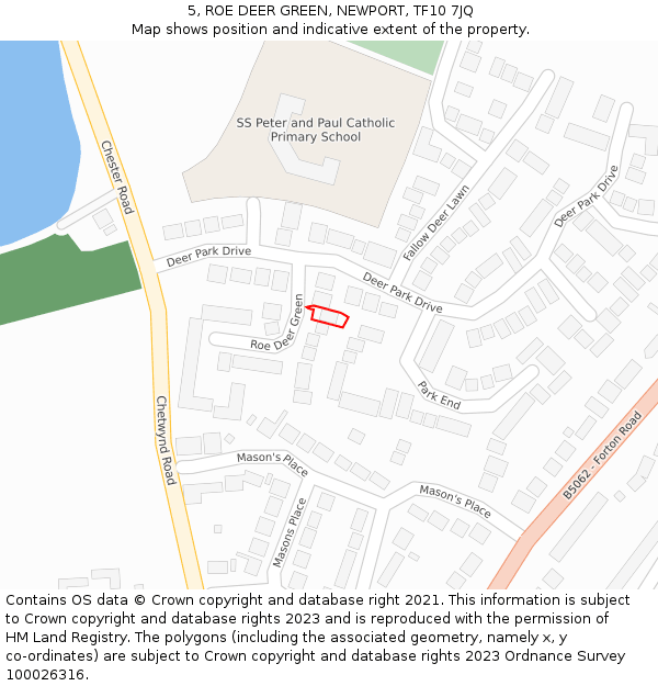 5, ROE DEER GREEN, NEWPORT, TF10 7JQ: Location map and indicative extent of plot