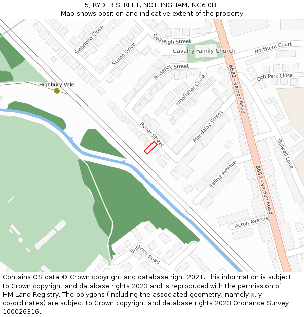 5, RYDER STREET, NOTTINGHAM, NG6 0BL: Location map and indicative extent of plot