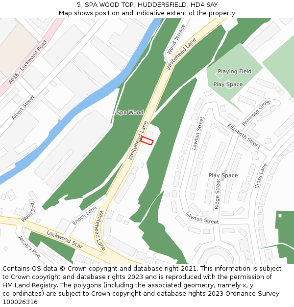 5, SPA WOOD TOP, HUDDERSFIELD, HD4 6AY: Location map and indicative extent of plot