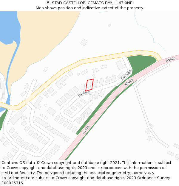 5, STAD CASTELLOR, CEMAES BAY, LL67 0NP: Location map and indicative extent of plot