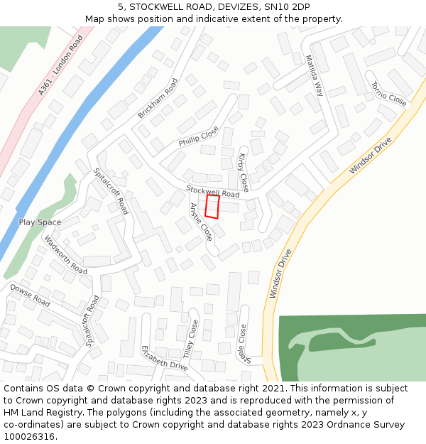 5, STOCKWELL ROAD, DEVIZES, SN10 2DP: Location map and indicative extent of plot