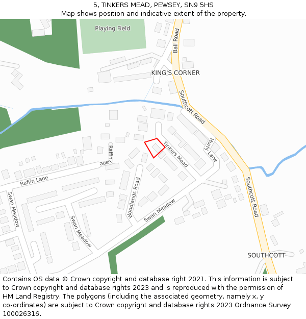 5, TINKERS MEAD, PEWSEY, SN9 5HS: Location map and indicative extent of plot