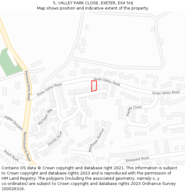 5, VALLEY PARK CLOSE, EXETER, EX4 5HJ: Location map and indicative extent of plot