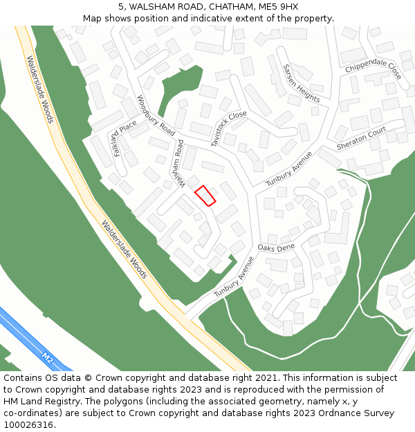 5, WALSHAM ROAD, CHATHAM, ME5 9HX: Location map and indicative extent of plot